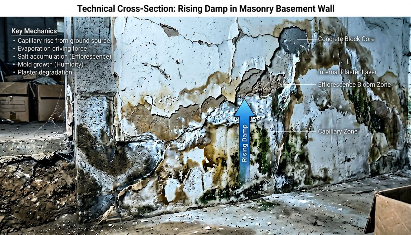 Hoe herken je problemen door opstijgend en capillair vocht in je woning?