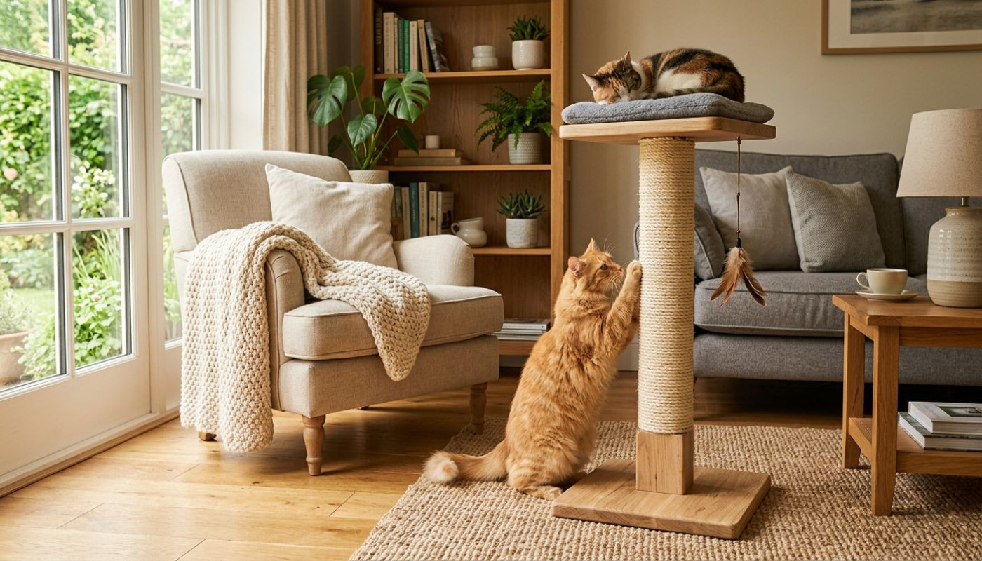 Waarom een natuurlijke krabpaal ideaal is voor uw kat?